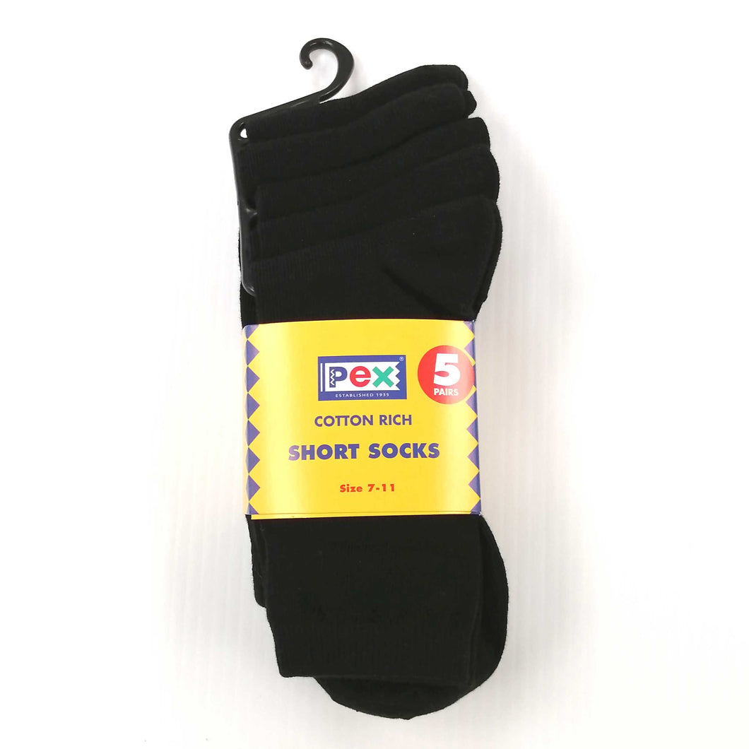 Boys Socks 5 Pair Pack - Black