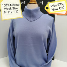 Load image into Gallery viewer, Ladies High Cowl Neck Merino wool jumper
