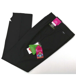Girls Pants Zip Front & Button Black
